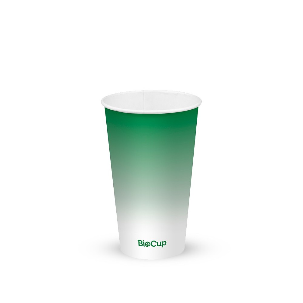 500ml / 16oz (90mm) Cold Paper BioCups - green fade  1000 pcs