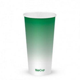 600ml / 20oz (90mm) Cold Paper BioCups - green fade  1000 pcs