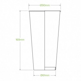 650ml / 22oz (90mm) Cold Paper BioCups - green fade  1000 pcs
