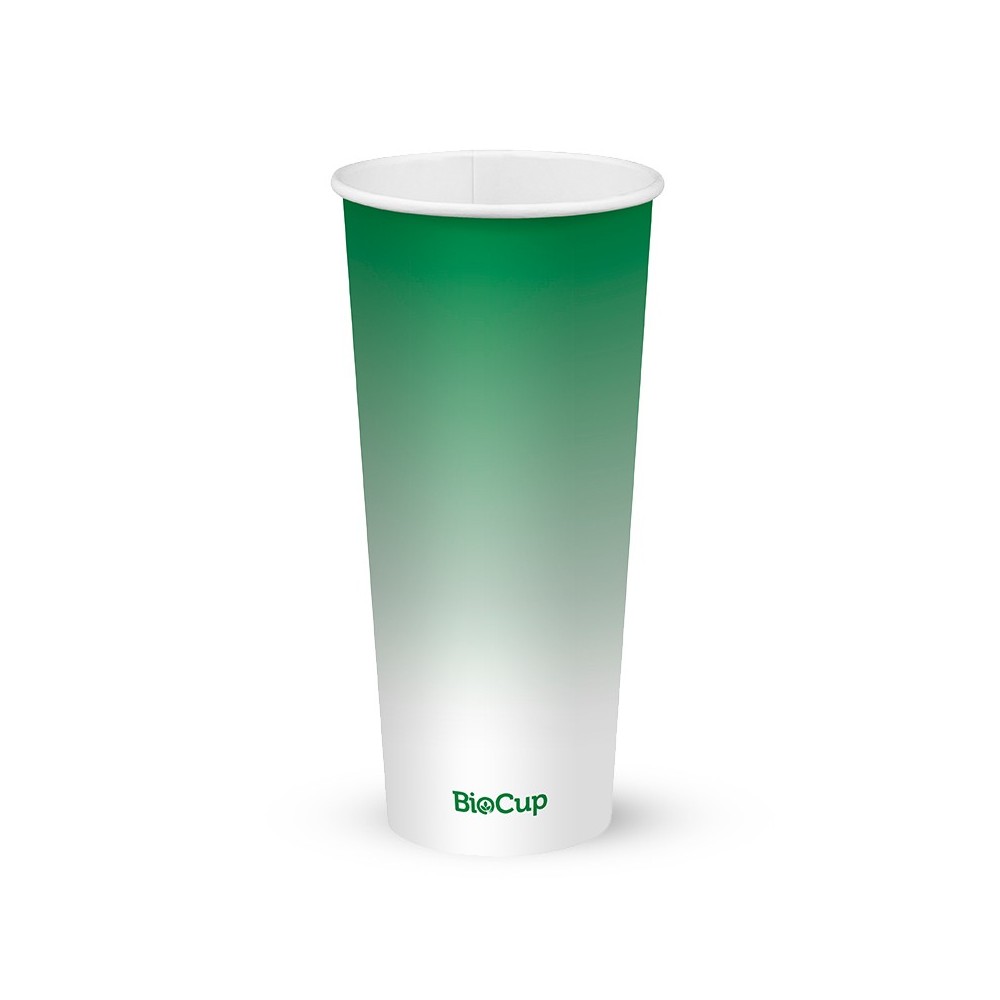 700ml / 24oz (90mm) Cold Paper BioCups - green fade  500 pcs