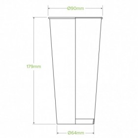 700ml / 24oz (90mm) Cold Paper BioCups - green fade  500 pcs