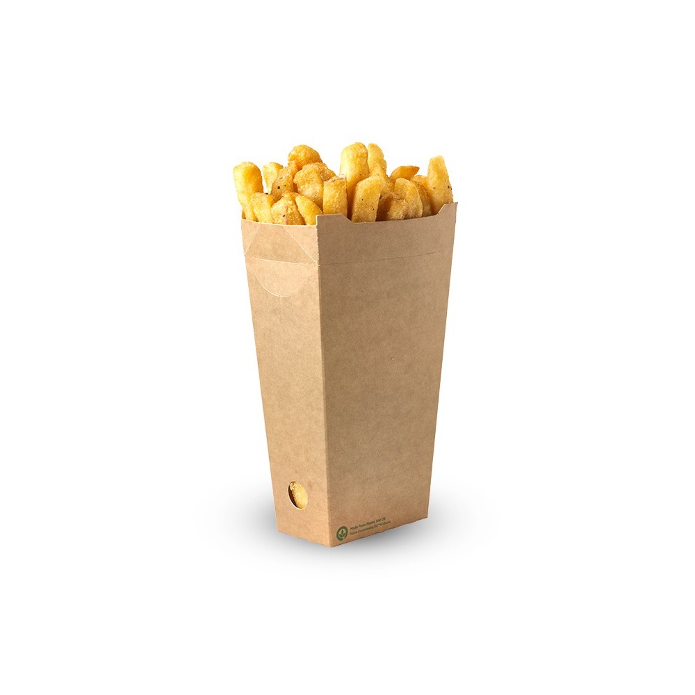 Unlined Large BioBoard Enclosed Chip Box - 38 x 36 x 62 cm - FSC Mix - kraft  800 pcs