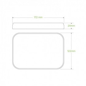 Rectangle PLA Paper lid - FSC Mix - White  300 pcs