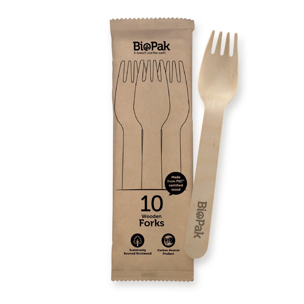 16cm Wooden Fork - 20 x 10 per pack FSC 100% certified birchwood  200 pcs