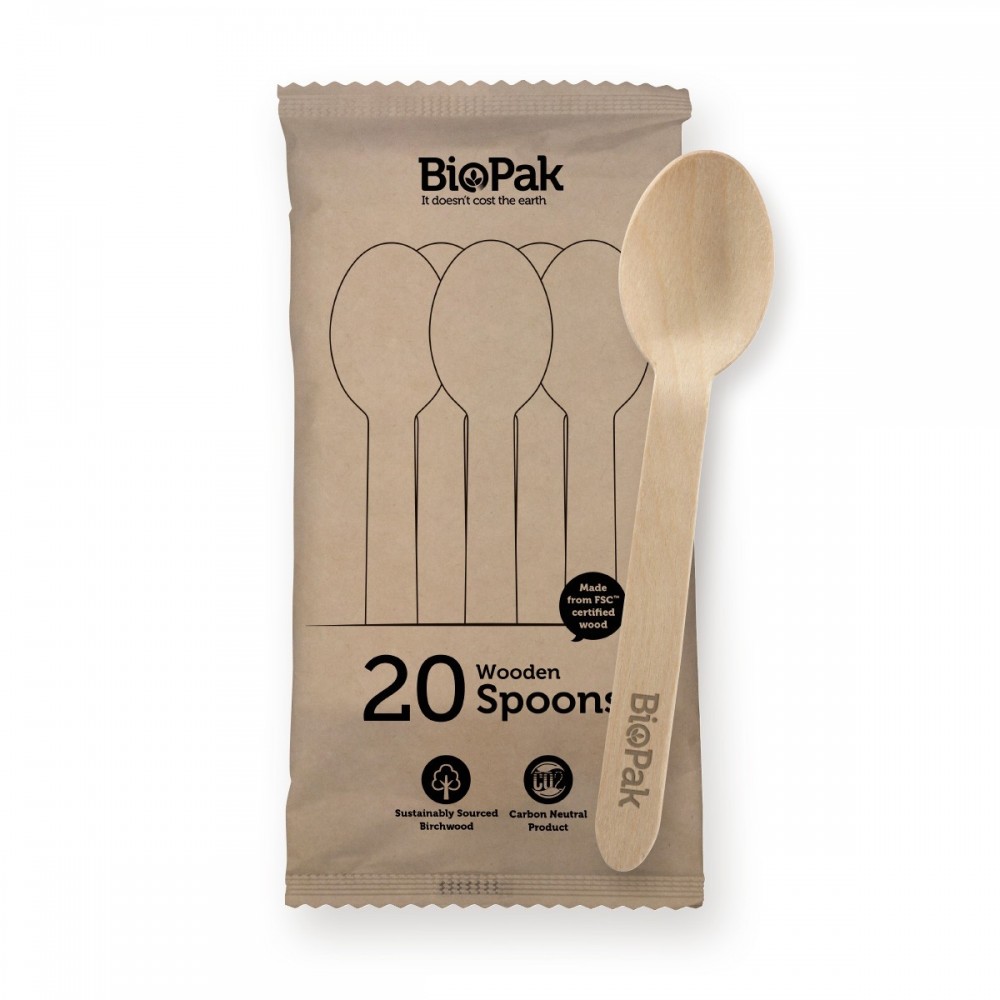 16cm Wooden Spoon - 20 x 20 per pack FSC 100% certified birchwood  400 pcs