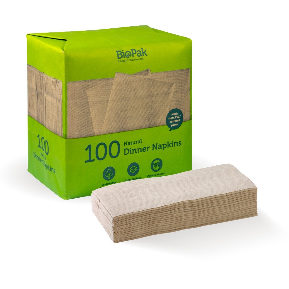 1/8 Quilted Dinner Napkin Natural - 100x 10pack  1000 pcs