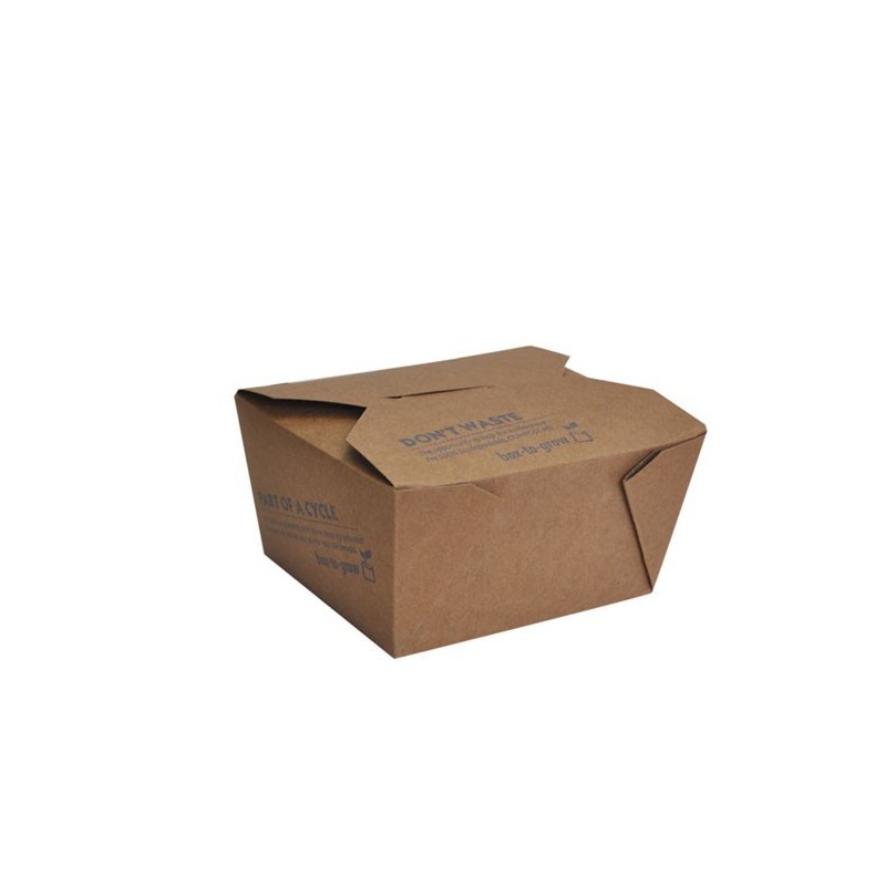 Lunch / Noodle Box Brown PLA / SMALL (650ml)  200 pcs
