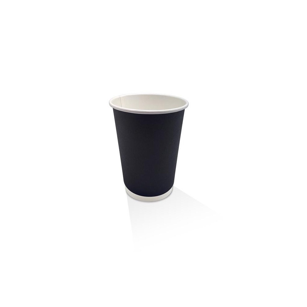12oz Double Wall Coffee Cup Black PE  500 pcs