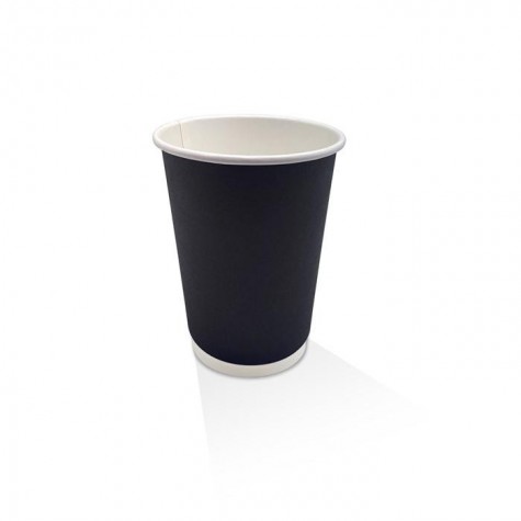 12oz Double Wall Coffee Cup Black PE  500 pcs