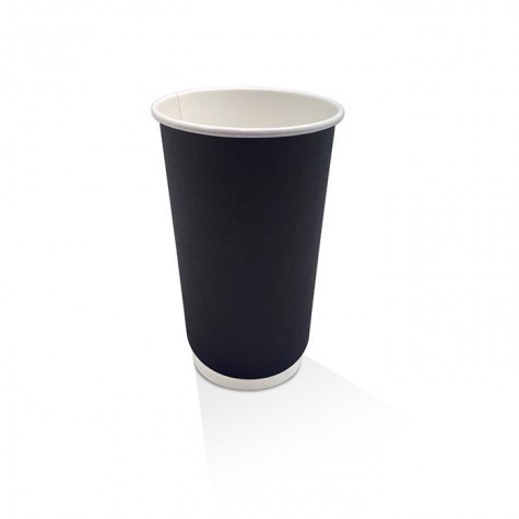 16oz Double Wall Coffee Cup Black PE  500 pcs