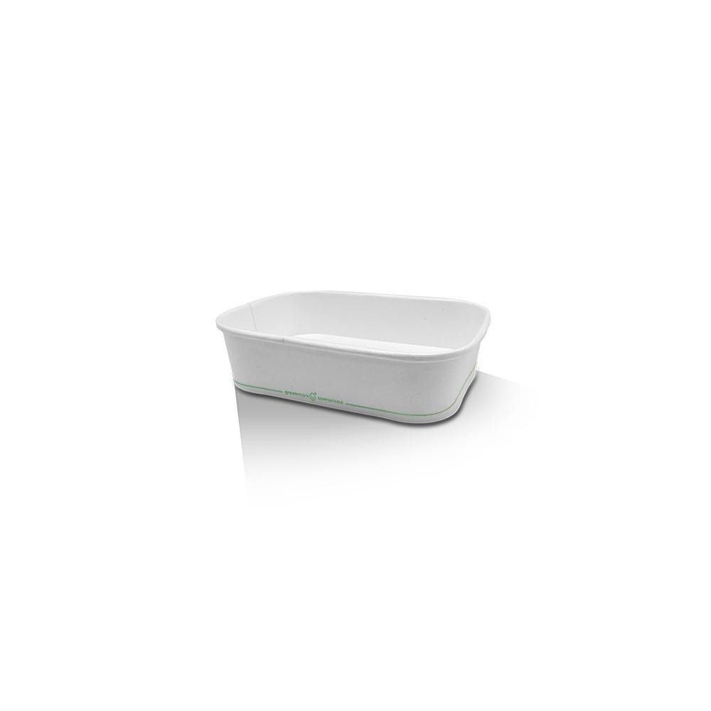 500ml Takeaway Rectangular Container White PLA Coated  300 pcs