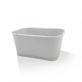 1000ml Takeaway Rectangular Container White PLA Coated  300 pcs
