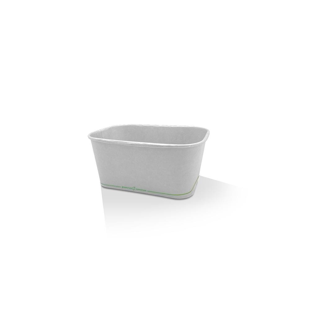 1000ml Takeaway Rectangular Container White PLA Coated  300 pcs