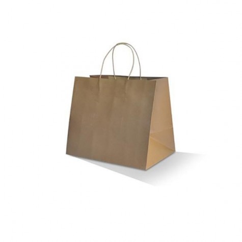 Medium Takeaway Bag Twisted Paper Handle Brown Kraft  250 pcs