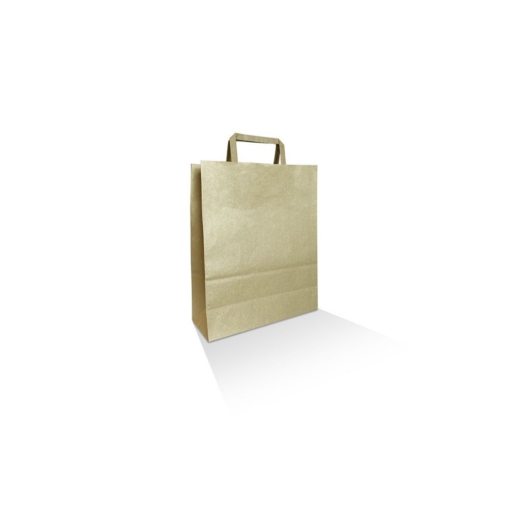 Extra Small Takeaway Bag Flat Paper Handle Brown Kraft  250 pcs