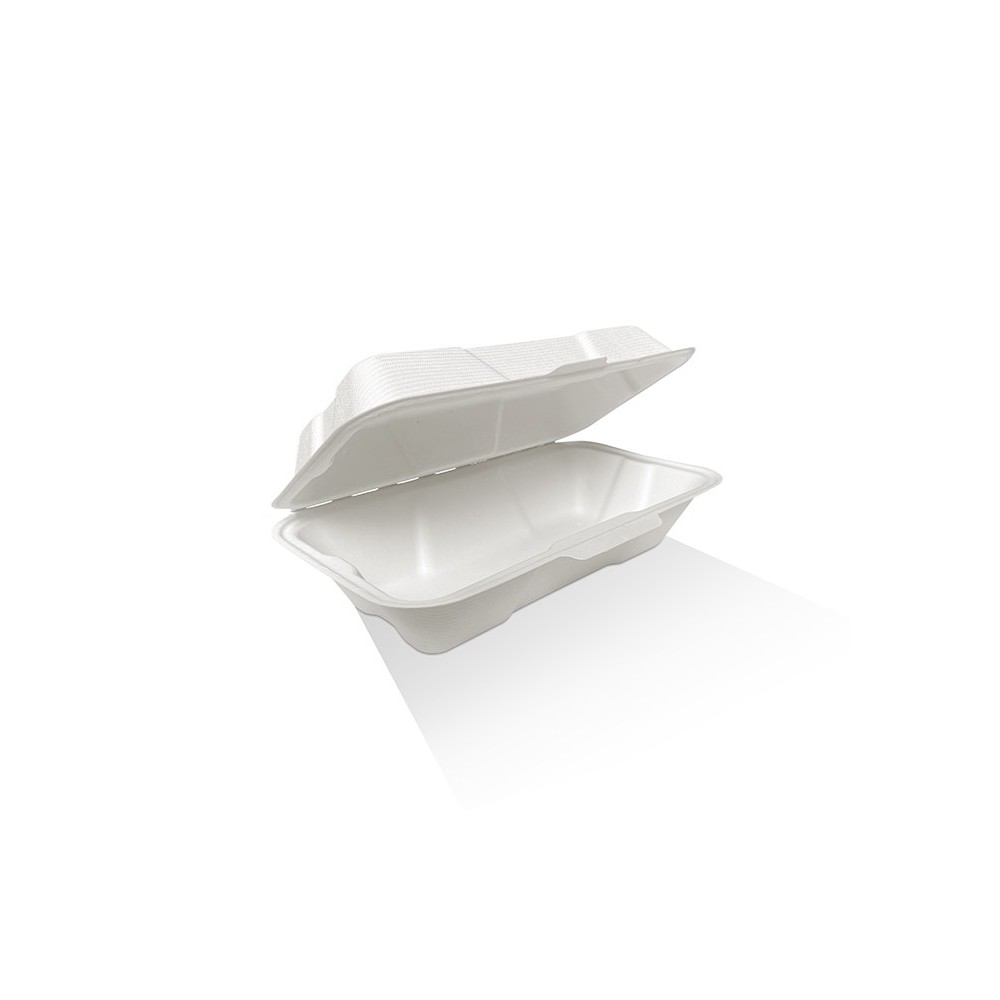 8.5x5x3" Sugarcane Bagasse Takeaway Clamshell  400 pcs