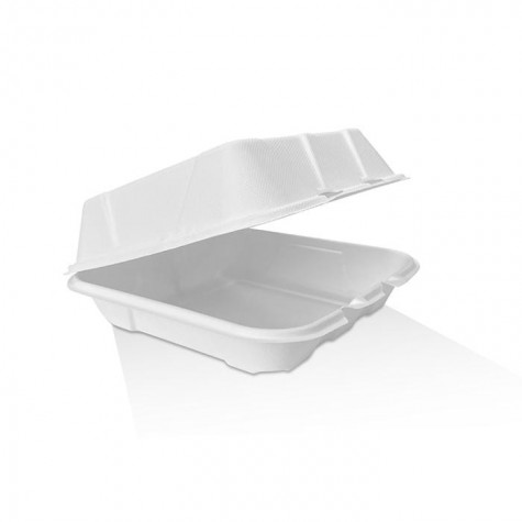 9" High Sugarcane Bagasse Takeaway Clamshell  200 pcs