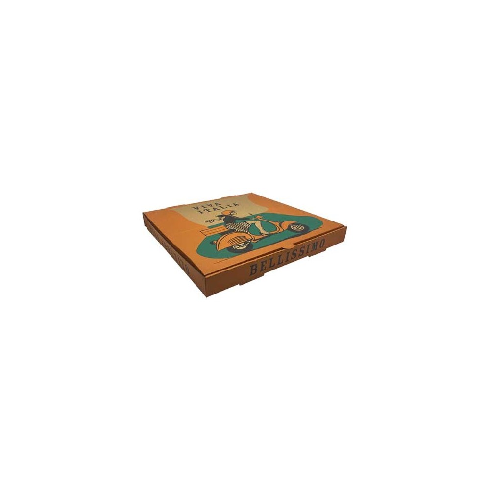 9" Brown Printed Pizza Box  100 pcs