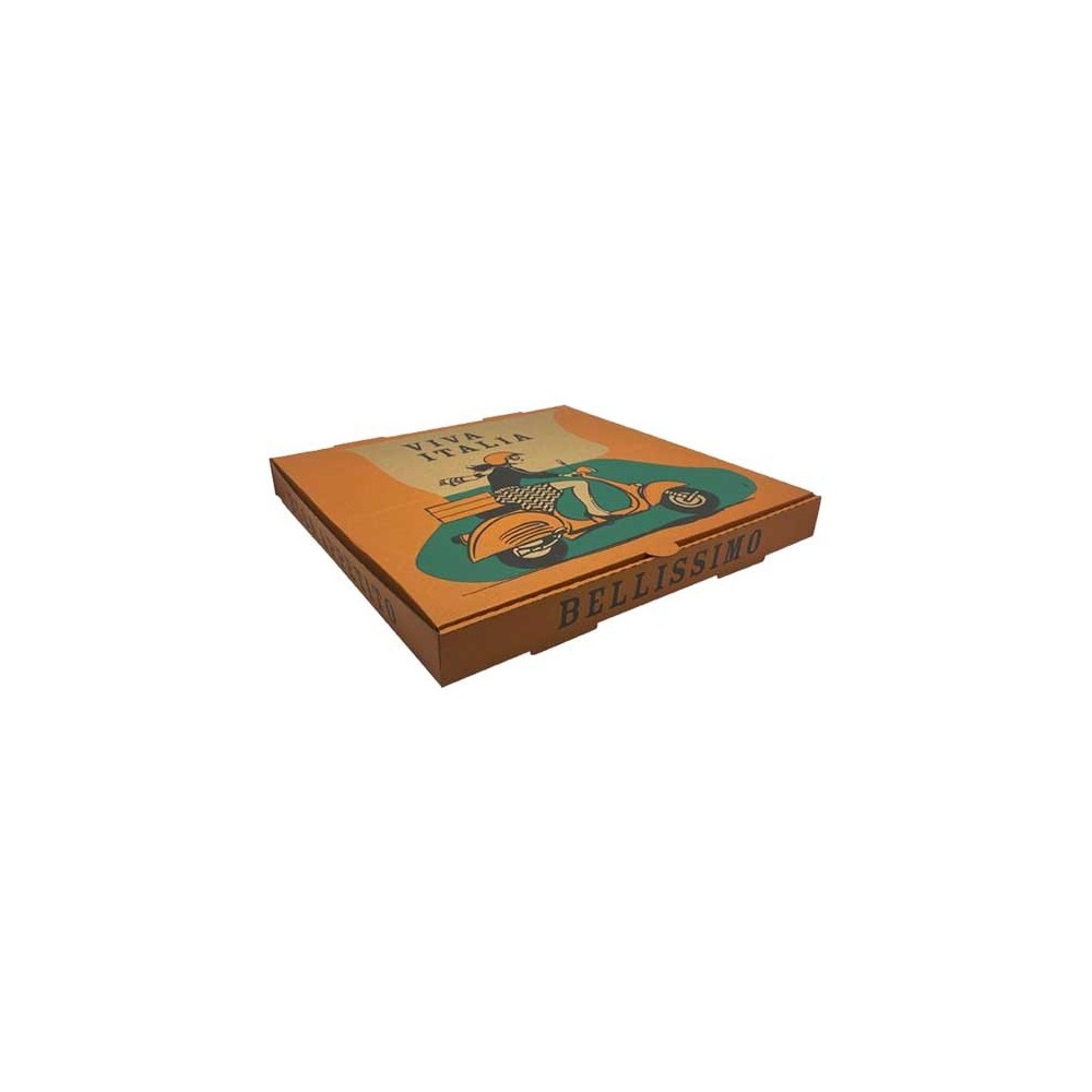 11" Brown Printed Pizza Box  100 pcs
