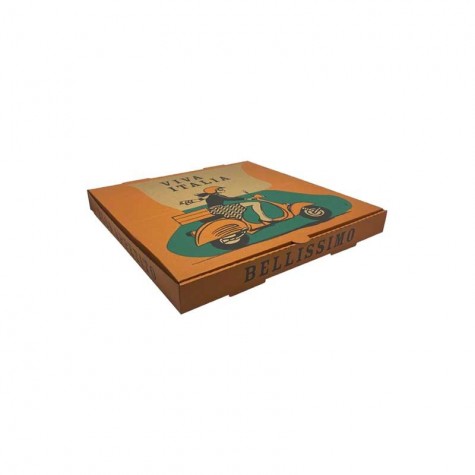 11" Brown Printed Pizza Box  100 pcs