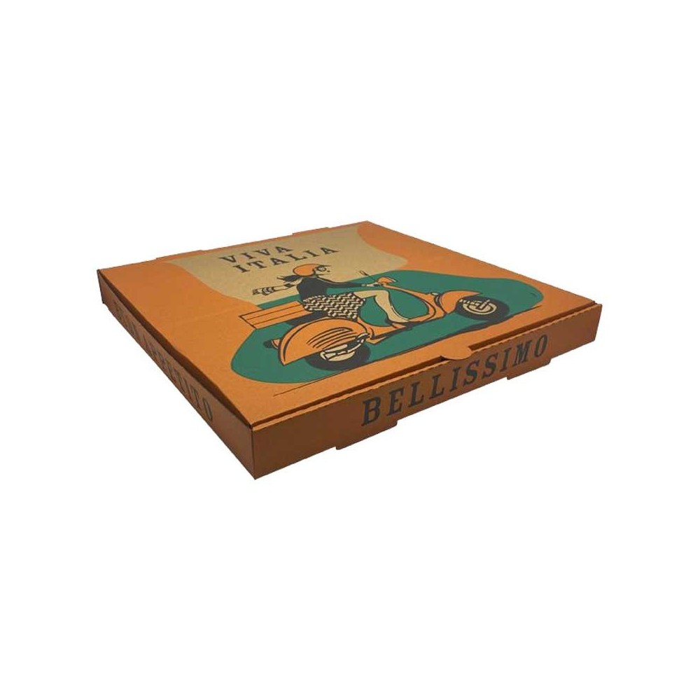 15" Brown Printed Pizza Box  50 pcs