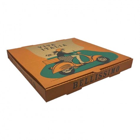 15" Brown Printed Pizza Box  50 pcs