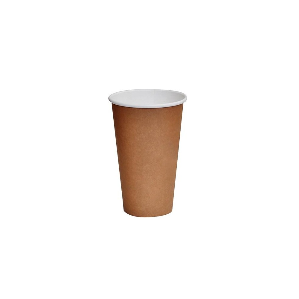 16oz Biodegradable Single Wall Coffee Cup Brown Print