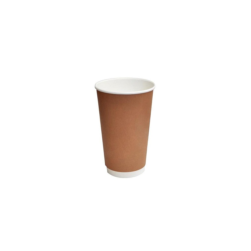 16oz Biodegradable Double Wall Coffee Cup Brown Print