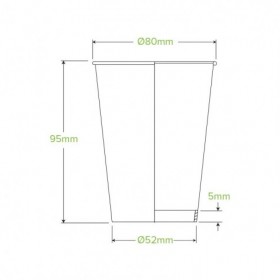 8oz Aqueous Single Wall BioCup Black  1000 pcs