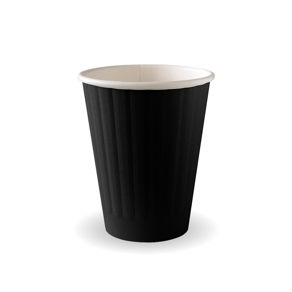 8oz Aqueous Double Wall BioCup Black  1000 pcs