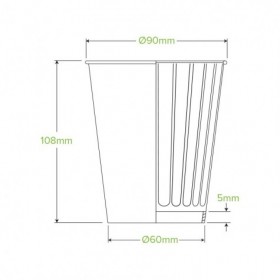 12oz Aqueous Double Wall BioCup Black  1000 pcs