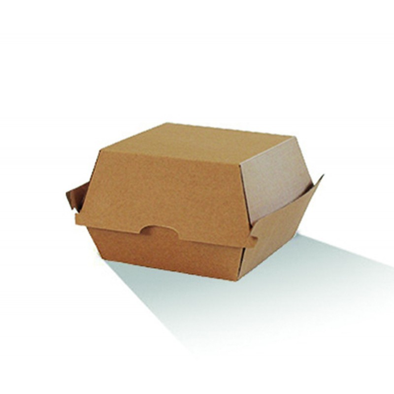 Burger Box - Brown Corrugated Kraft - Plain  250 pcs
