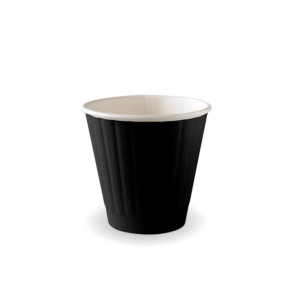 8oz (90mm) Aqueous Double Wall BioCup Black  1000 pcs
