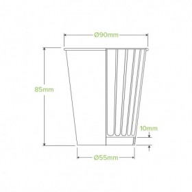 8oz (90mm) Aqueous Double Wall BioCup Black  1000 pcs