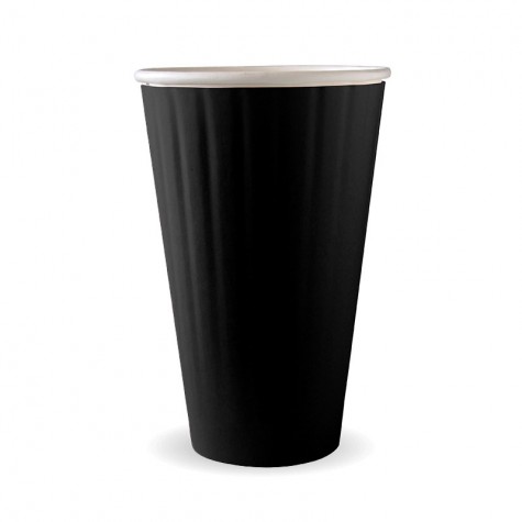 16oz Aqueous Double Wall BioCup Black  600 pcs