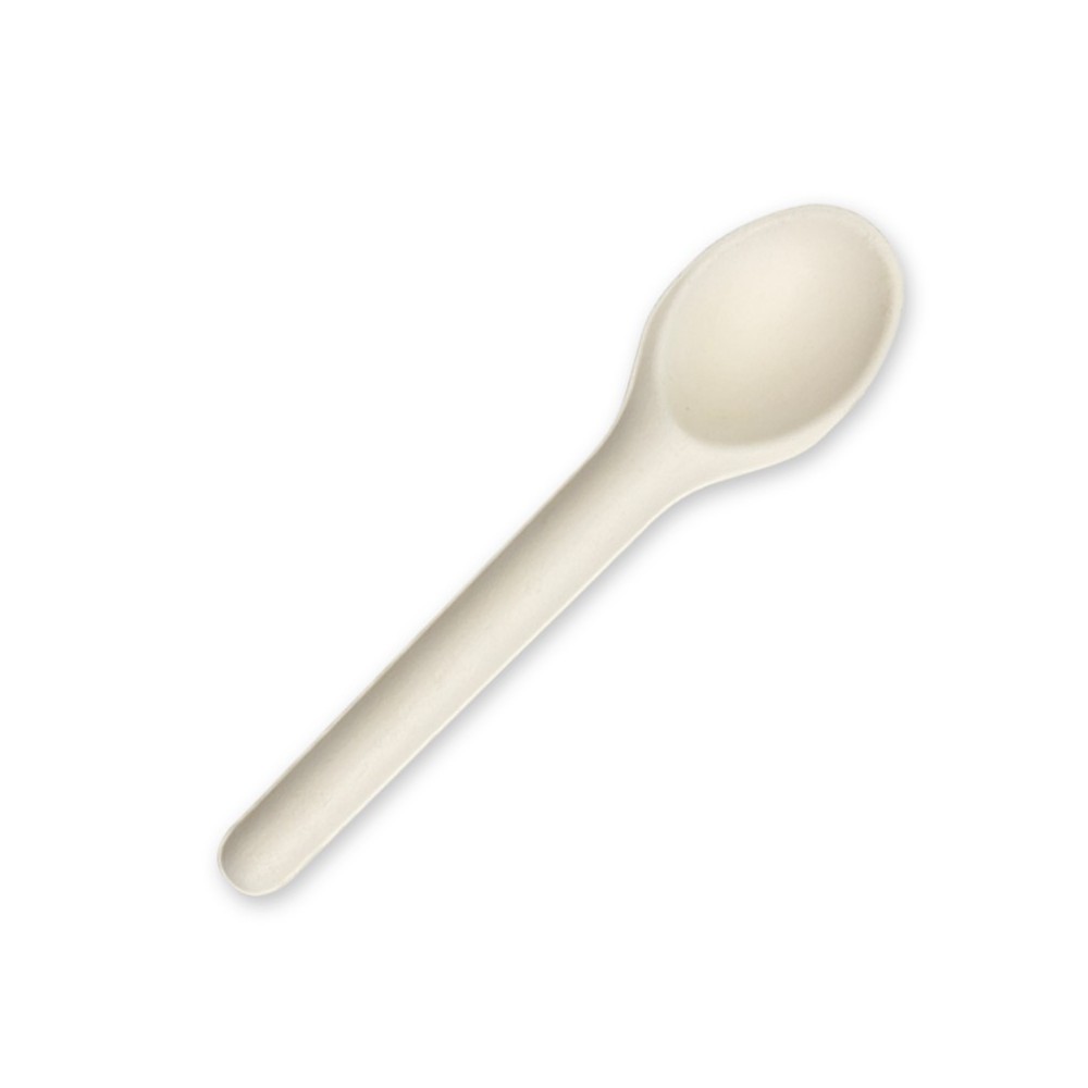 15.4cm Sugarcane Spoon - White   1000 pcs