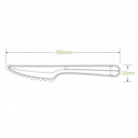 15.5cm Sugarcane Knife - White   1000 pcs