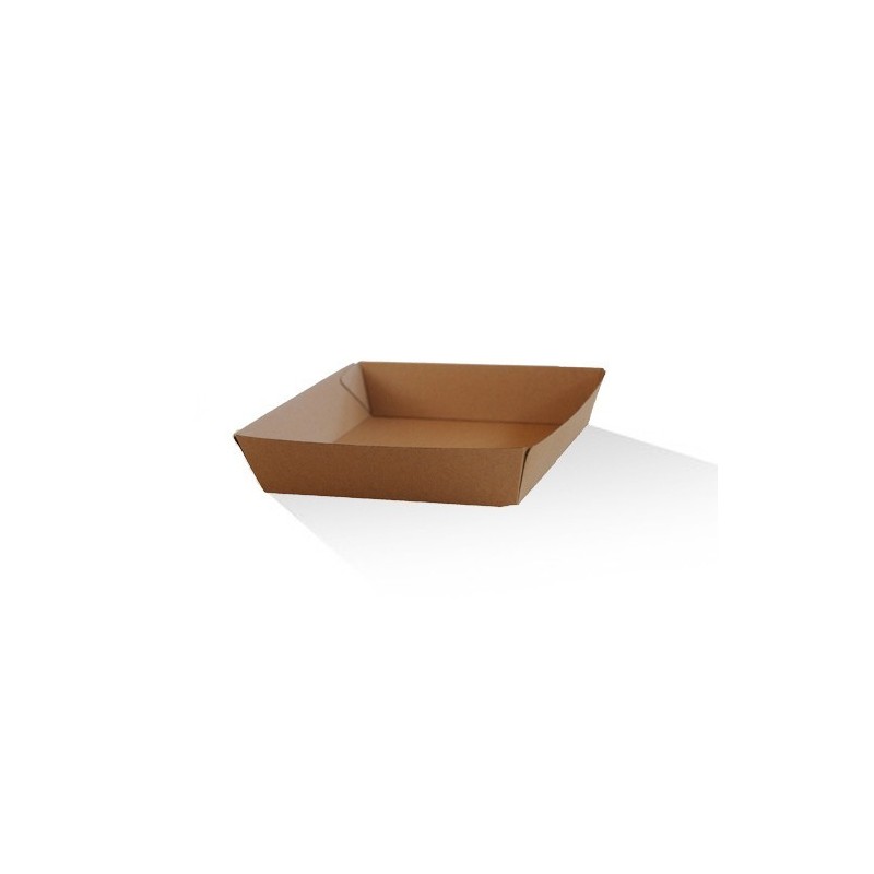 Takeaway Tray Square (178x178x45) Corrugated Kraft Plain  250 pcs