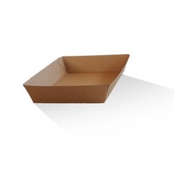 Takeaway Tray Large (152x225x45) Corrugated Kraft Plain  250 pcs