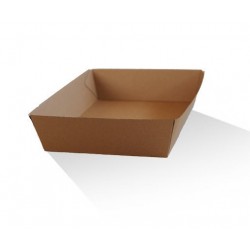 Takeaway Tray x-Large (252x179x58) Corrugated Kraft Plain  100 pcs