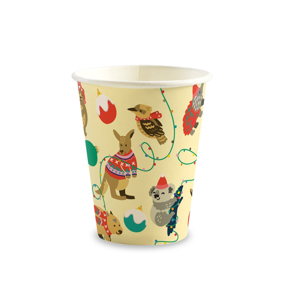 8oz Single Wall Bio Coffee Cup Christmas  1000 Pcs