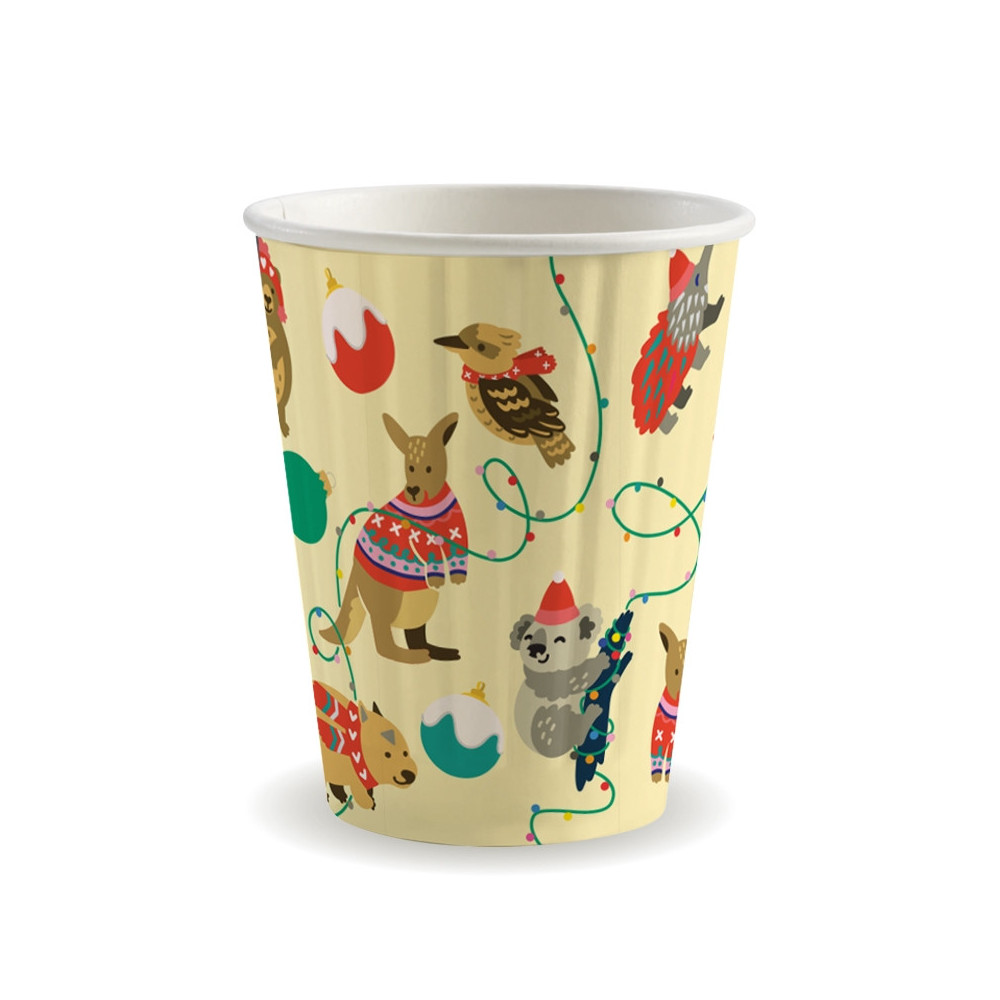 12oz Double Wall Bio Coffee Cup Christmas  1000 Pcs