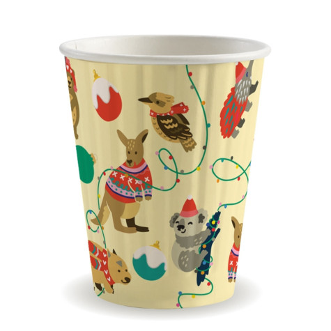 12oz Double Wall Bio Coffee Cup Christmas  1000 Pcs