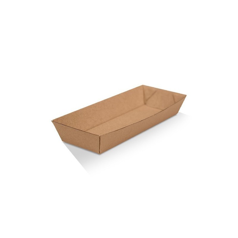 Hot Dog Tray / Brown Corrugated Kraft / Plain