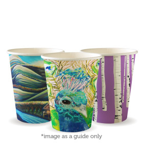12oz Single Wall Bio Coffee Cup Art Series  1000 pcs