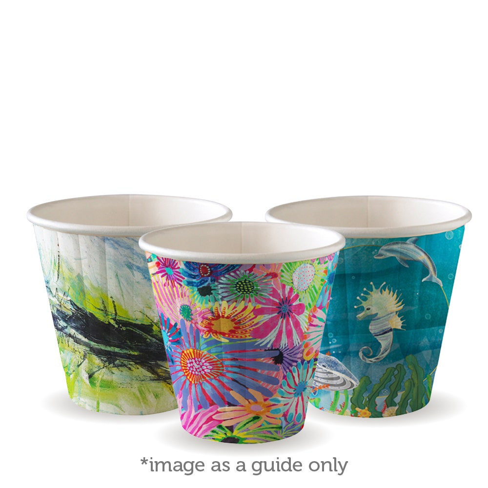 BioPak Art Series Paper Coffee Cups (DW) - 1000pcs - Compostable Cup