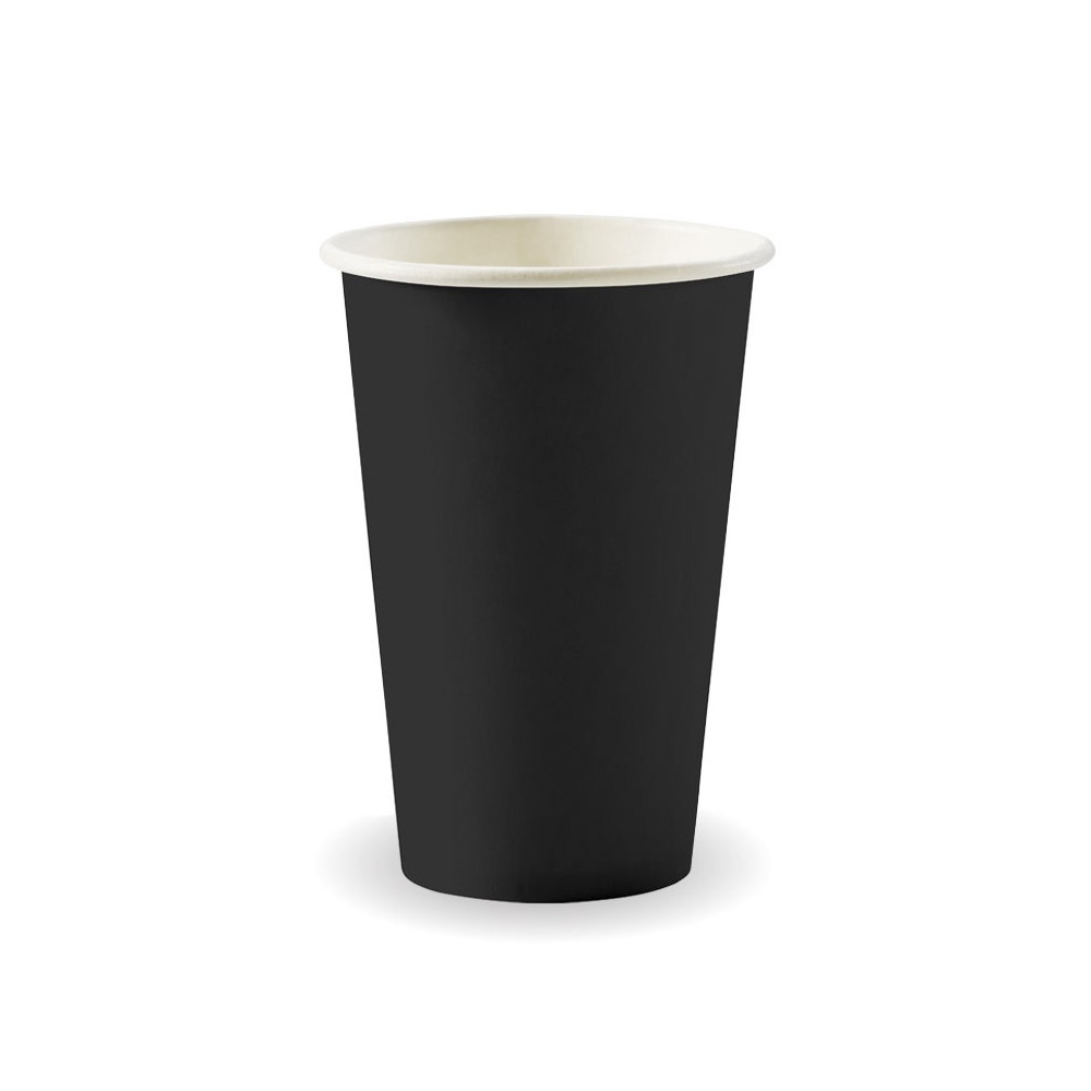 12oz (80mm) Aqueous Coated SW Hot Paper BioCup - Black  1000 pcs