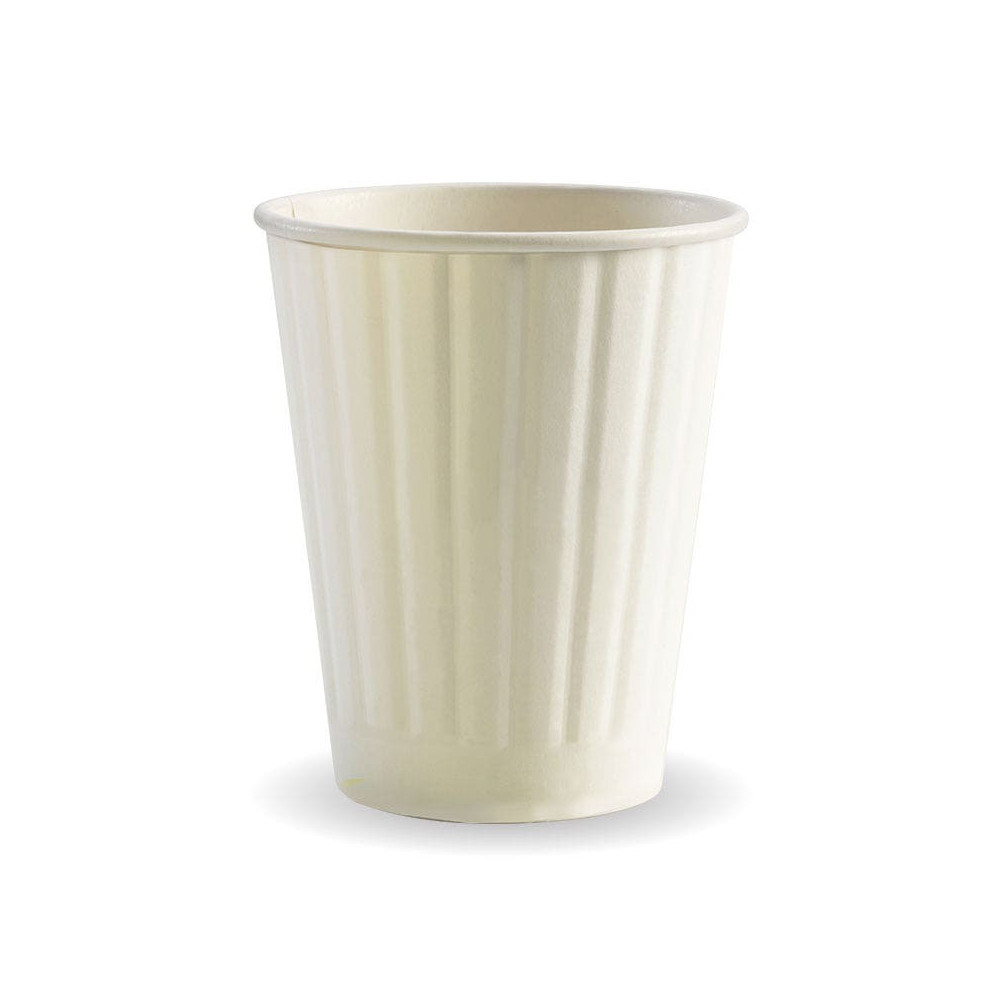 12oz PHA Duble Wall Hot Paper BioCup - White  500 pcs