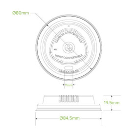 Pulp lid for 8oz Coffee Cups - Natural  1000 pcs