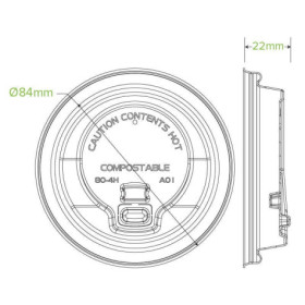 Reclosable pulp lid for 8oz Coffee Cups - White  1000 pcs